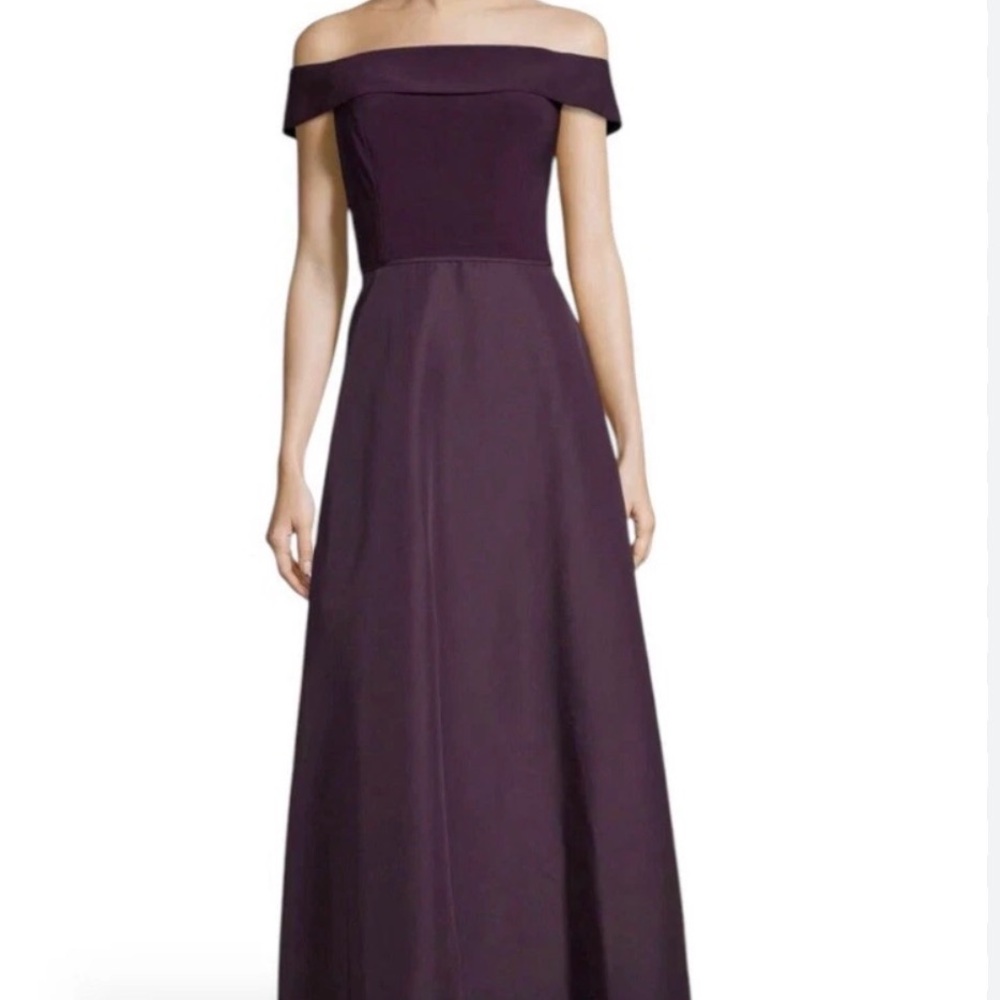 Adrianna Papell Strapless Plum Gown